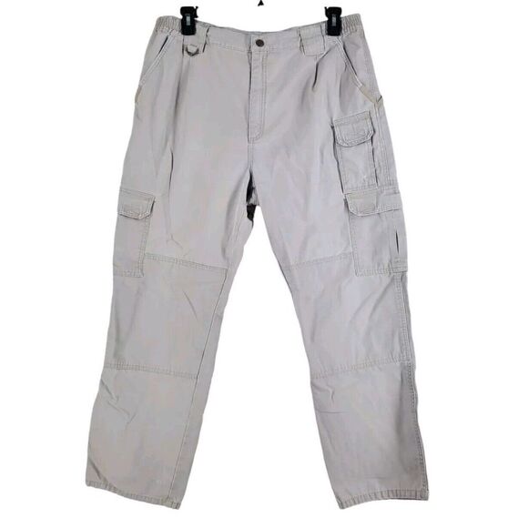 5.11 Tactical Cargo Pants Mens 38x32 Khaki Beige 74251 Wide Leg Workwear Utility - Picture 1 of 13
